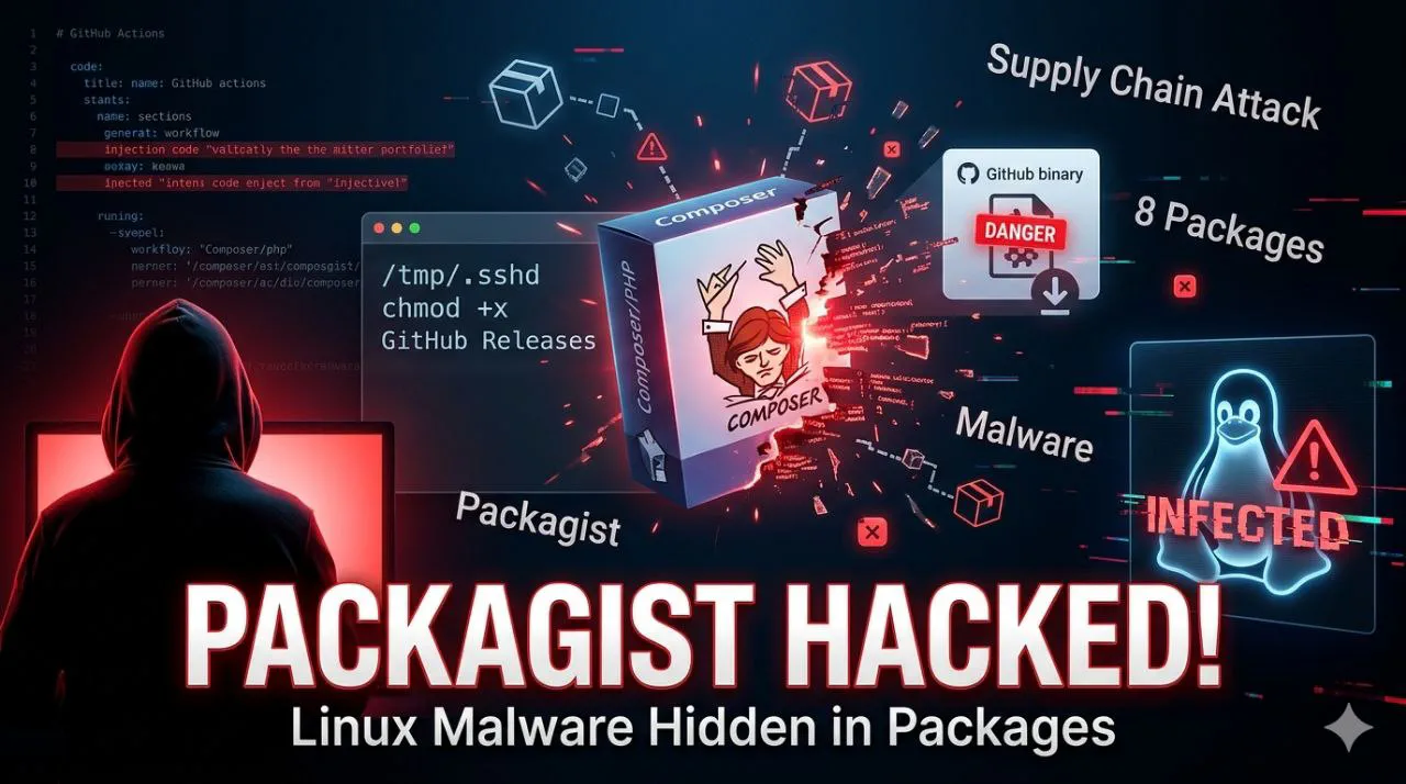 Packagist Supply Chain Attack Infects 8 Packages Using GitHub‑Hosted Linux Malware